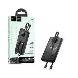 Power Bank Hoco J132 Sabio com 2 Tipo-C+Lightning Cabo 22.5W+PD20W 10000mAh Preto